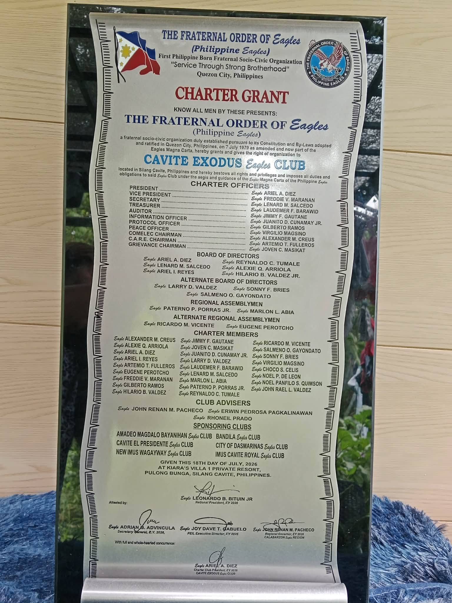 CHARTERING OF CAVITE EXODUS EAGLES CLUB image 9